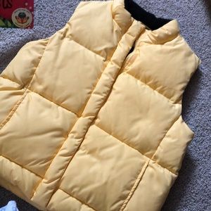 Yellow puffer vest